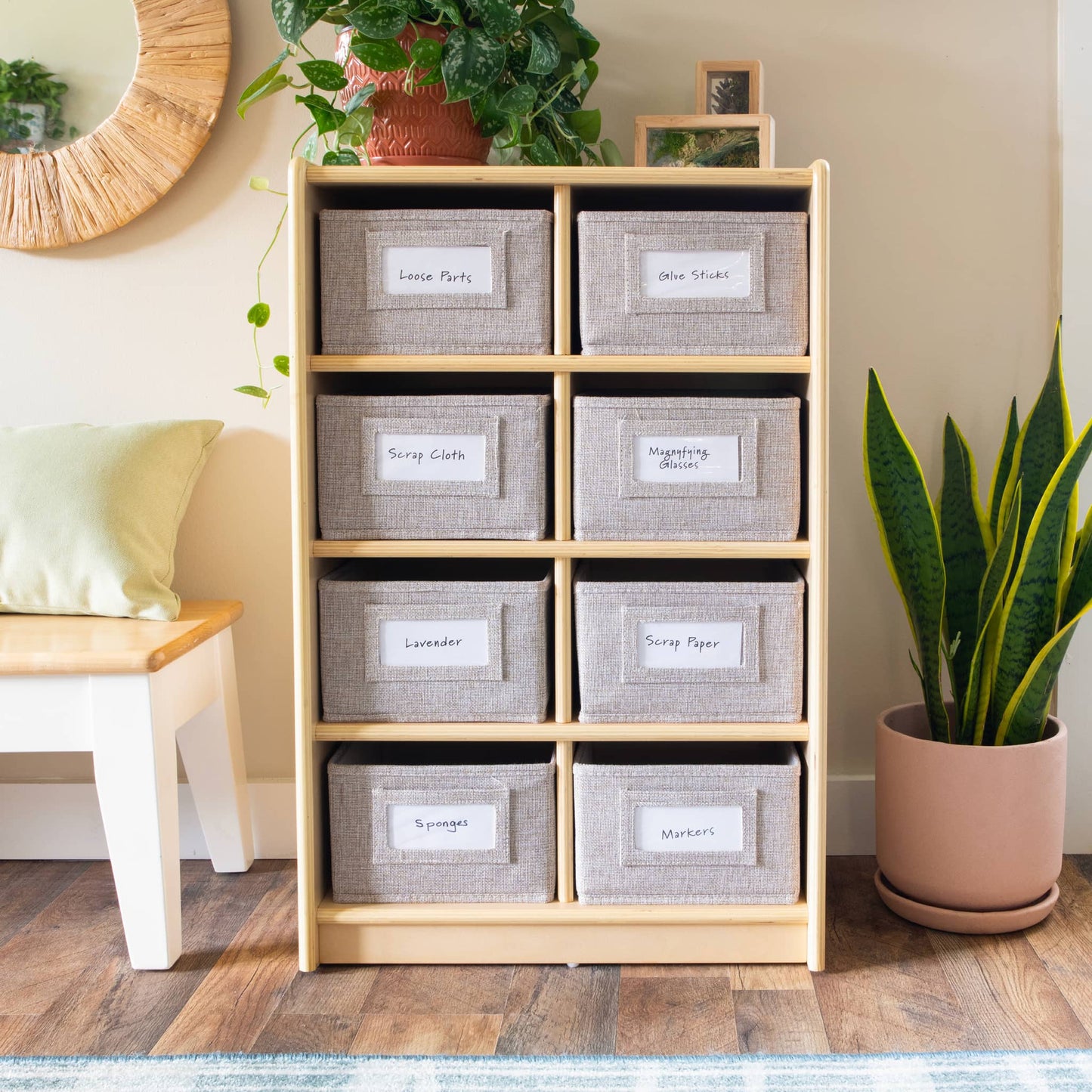 EdQ 8 Cubby Bin Storage Organizer - 30"