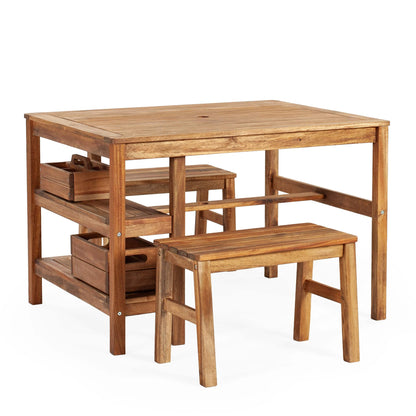 Martha Stewart Kids' Outdoor Craft Table, Benches and Umbrella Set