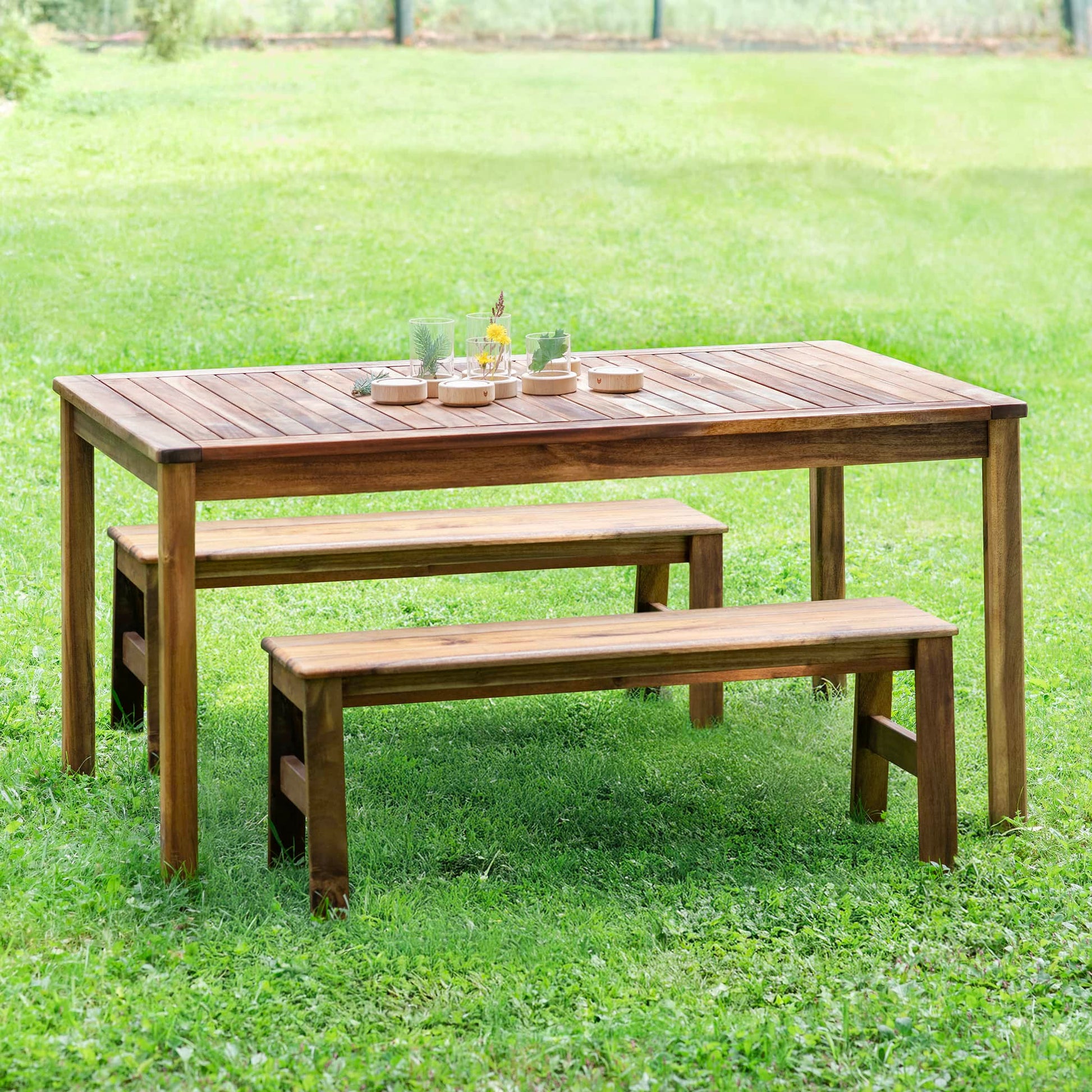 Acadia Outdoor Table & 36" Bench Set