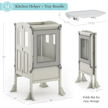 Martha Stewart Kitchen Helper Toddler Tower and Mealtime and Play Tray Bundle